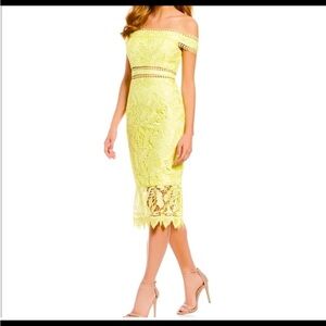 Aidan Mattox fitted, off shoulder, lace dress. Like new, worn once!